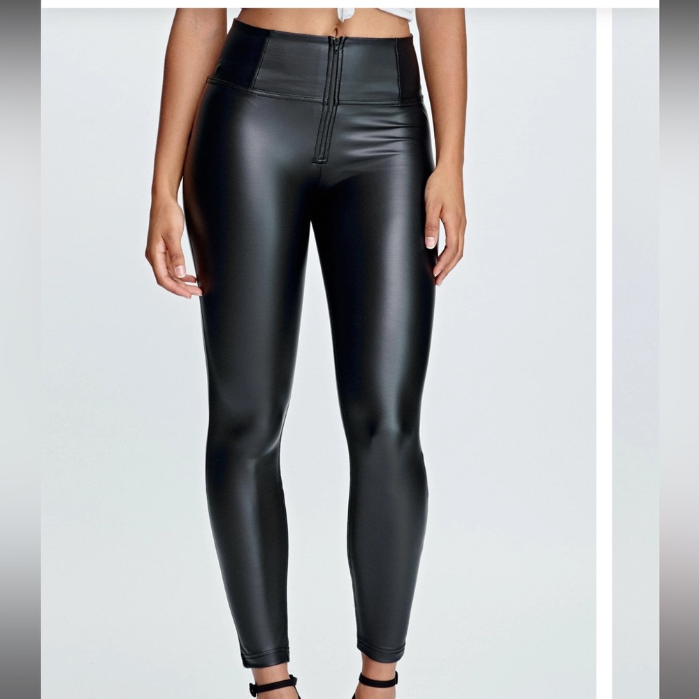 Brand new black leather leggings